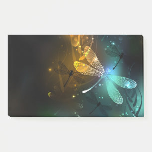 Notas Post-it® Vuelo de libélula luminosa verde