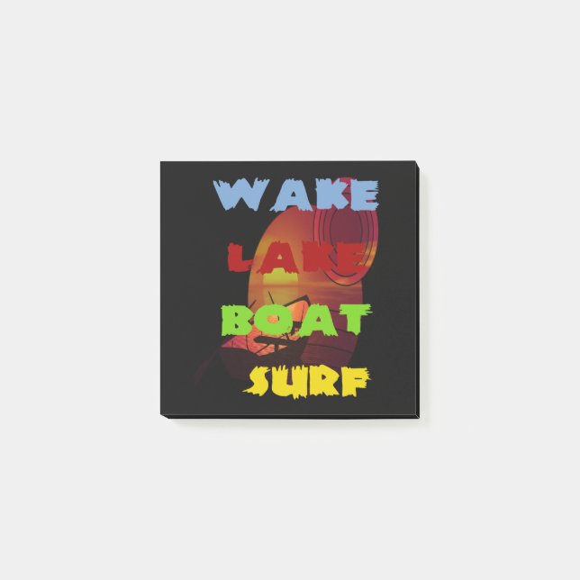 Notas Post-it® Wake Lake Boat Surf (Anverso)
