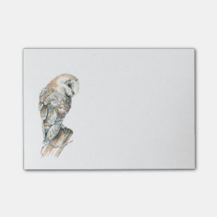 Notas Post-it® Watercolor Barn Owen Bird Naturaleza Art