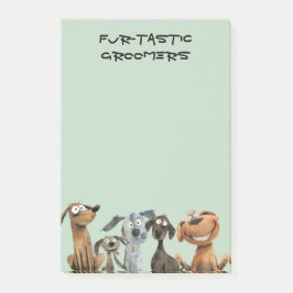 Notas Post-it® Watercolor Crazy Dog Groomers Boutique Blue