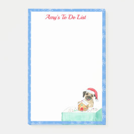 Notas Post-it® Watercolor Feliz Navidad Bulldog francés a hacer