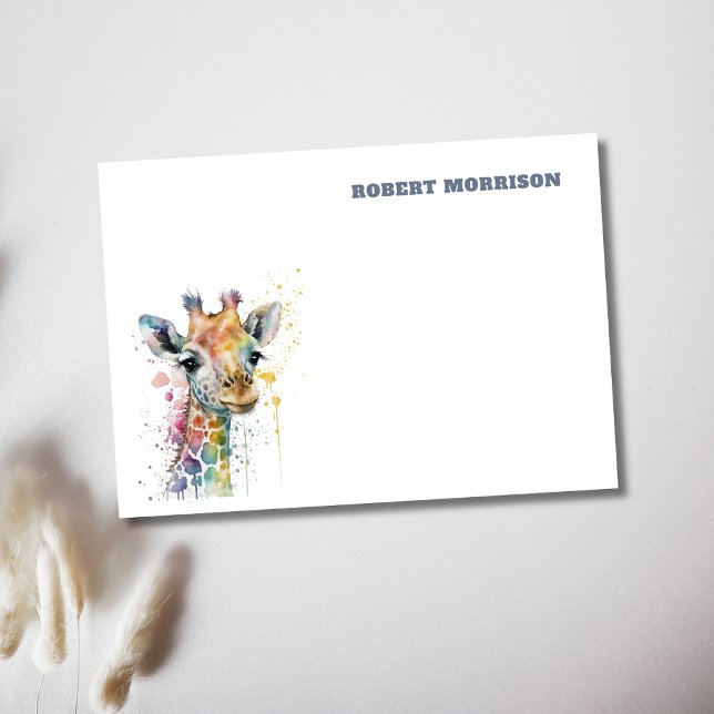 Notas Post-it® Watercolor Giraffe Minimalist Personalized (Subido por el creador)