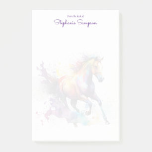 Notas Post-it® Watercolor Horse Lover Personalizado