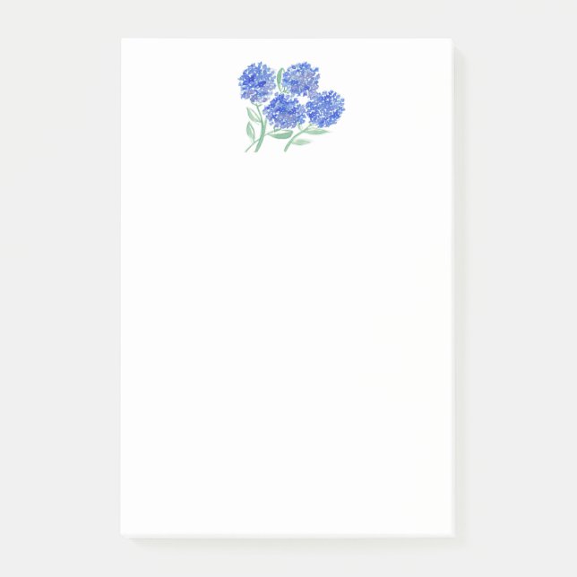 Notas Post-it® Watercolor Hydrangeas (Anverso)
