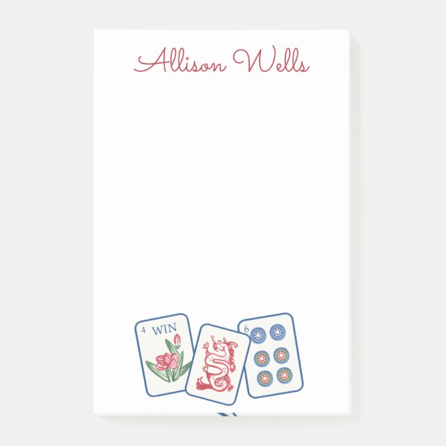Notas Post-it® Watercolor Mahjong Tiles personalizado (Anverso)