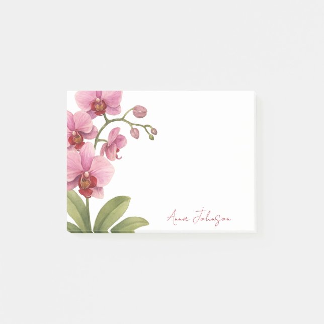 Notas Post-it® Watercolor Orchid Personalized Notes (Anverso)