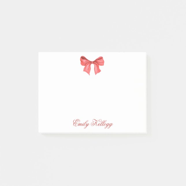 Notas Post-it® Watercolor Red Bow (Anverso)