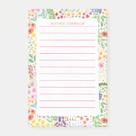 Notas Post-it® Watercolor Spring Cute Flowers Floral Pretty Girly