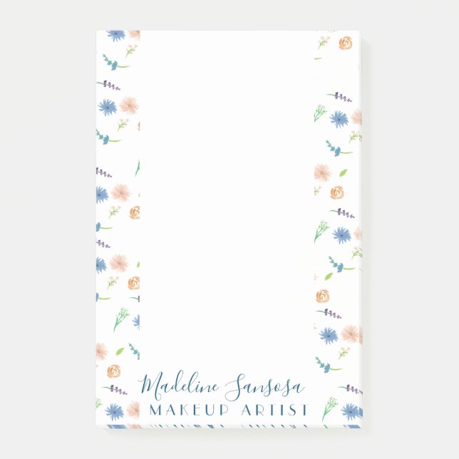 Notas Post-it® Watercolor Wild Flowers Botanner Event Planner (Anverso)