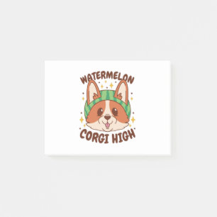 NOTAS POST-IT® WATERMELON CORGI HIGH, CORGI CON AGUA MELON