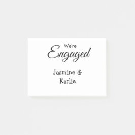 Notas Post-it® We are engaged couple name romantic stylish simple