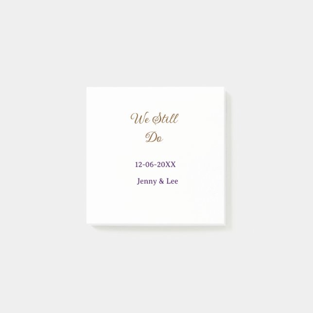 Notas Post-it® We still do brown pink name date year boho retro s (Anverso)