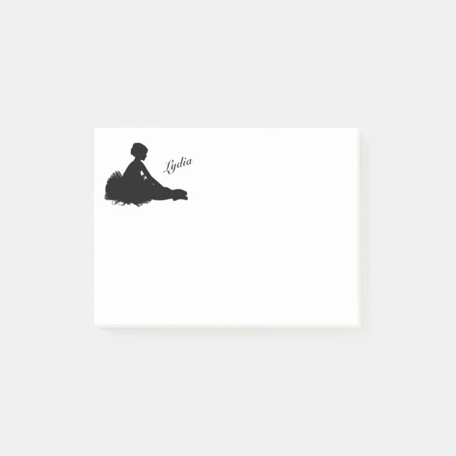 Notas Post-it® Weary Ballerina Personalizada con Nombre (Anverso)
