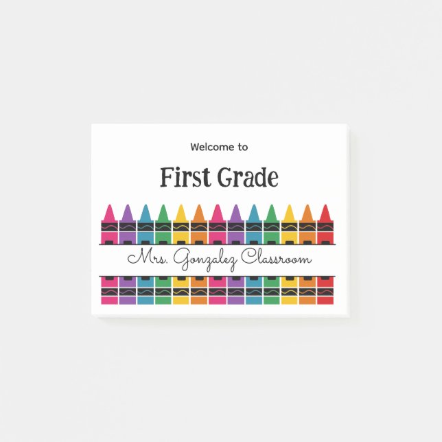 Notas Post-it® Welcome Back to School Rainbow Crayon  (Anverso)