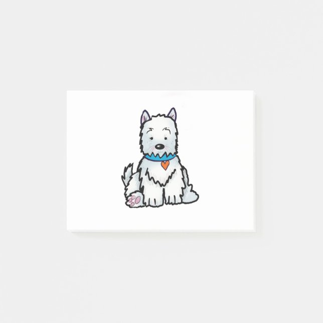 Notas Post-it® Westie (Anverso)