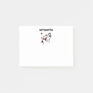 Notas Post-it® Wet'suwet'en Howling Wolf Haida Style Tattoo Color