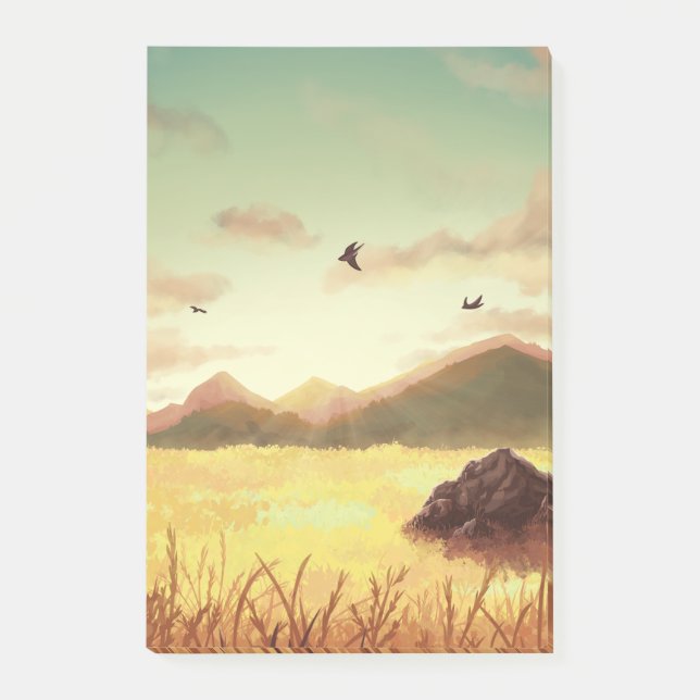 Notas Post-it® Wheat fields at sunrise (Anverso)