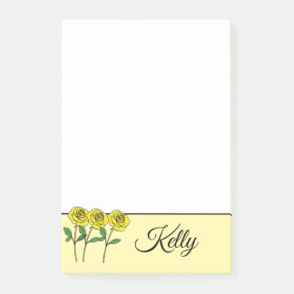 Notas Post-it® Whimsical Hand Drawn Yellow Roses