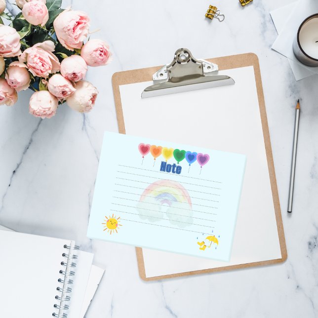 Notas Post-it® Whimsical Hearloon Balloon and Rainbow Notes (Subido por el creador)