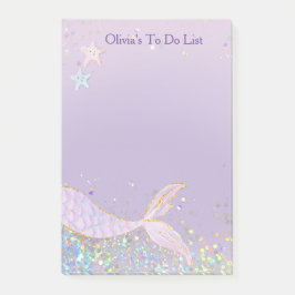 Notas Post-it® Whimsical Watercolor Purpurina Mermaid