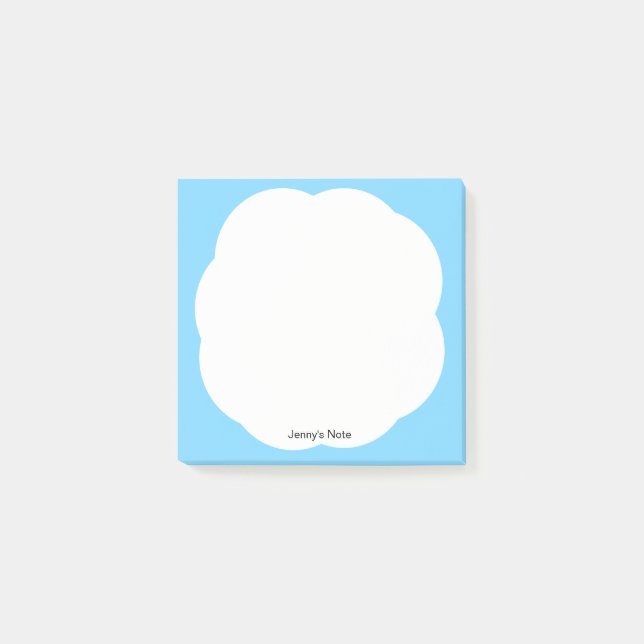 Notas Post-it® Whimsical White Cloud Blue Sky Minimal moderno (Anverso)