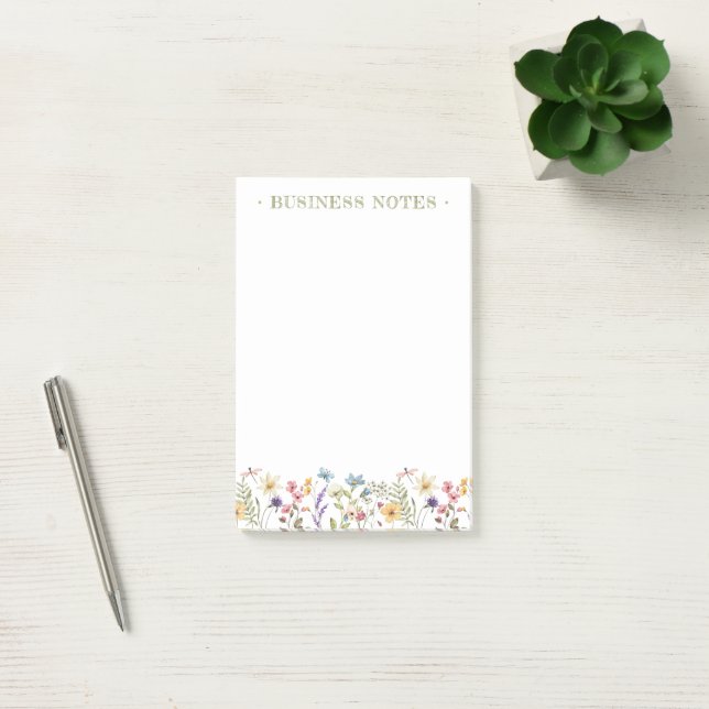 Notas Post-it® Whimsical Wildflower Bloom Colorful Spring (Oficina)