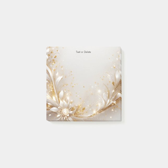 Notas Post-it® White Gold Floral Post anota (Anverso)