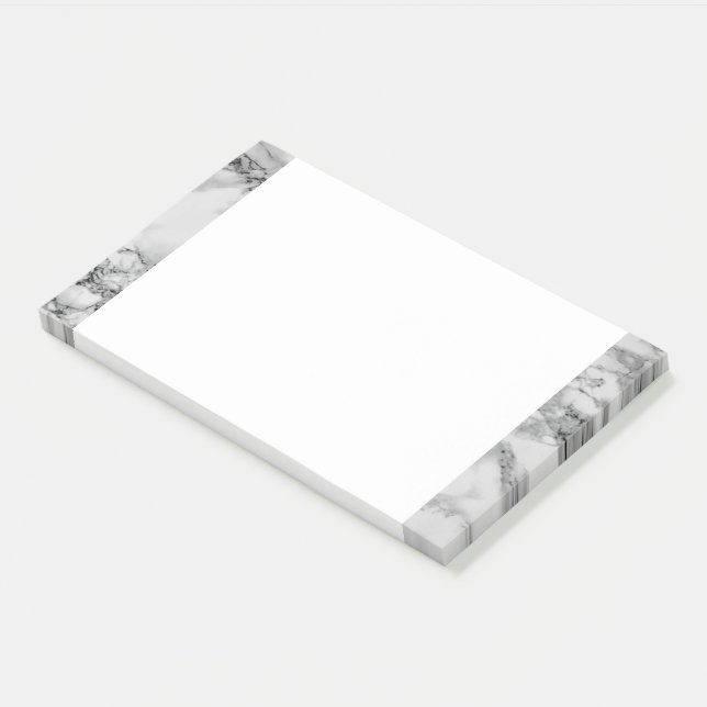Notas Post-it® White Marble Framed Post it Notes (En perspectiva)