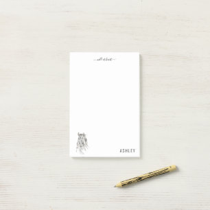 Notas Post-it® Wild at Heart Watercolor Caballo Nombre personaliz