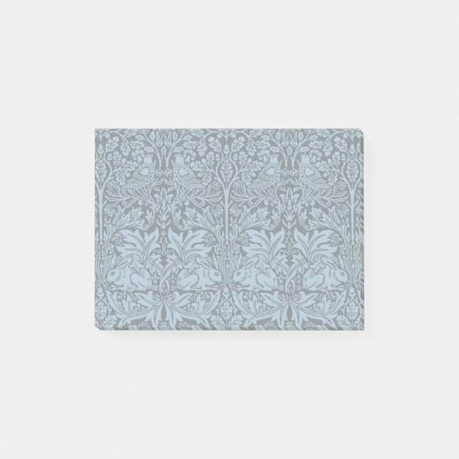 Notas Post-it® William Morris Hermano Conejo Azul Claro Negro (Anverso)