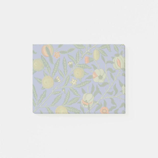 Notas Post-it® William Morris Papel de fondo azul granate (Anverso)