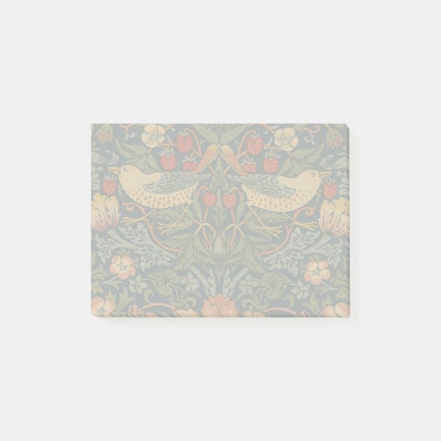Notas Post-it® William Morris Strawberry Thieves Aves (Anverso)
