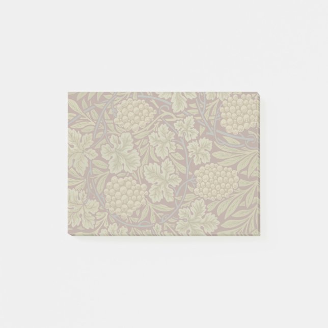 Notas Post-it® William Morris Vine Grape Red Green Art (Anverso)