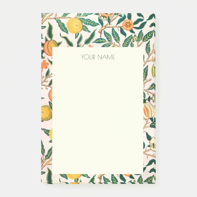 NOTAS POST-IT WILLIAM MORRIS YELLOW POMEGRANATES (Anverso)