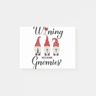 Notas Post-it® Wining con mis gnomies. Bebiendo gnomos. Ganancia