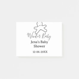 Notas Post-it® Winter baby shower cookie black scribble hand-draw
