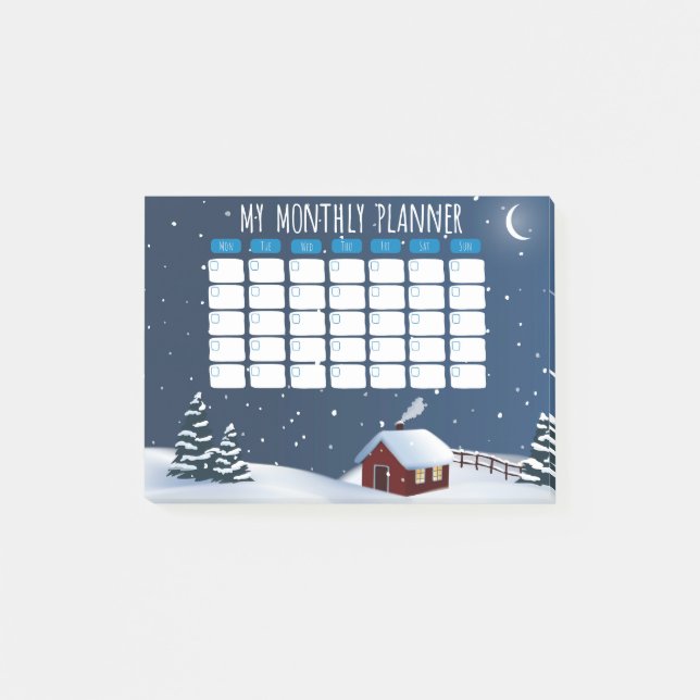 Notas Post-it® Winter Cabin Night Post-it® Notes  (Anverso)