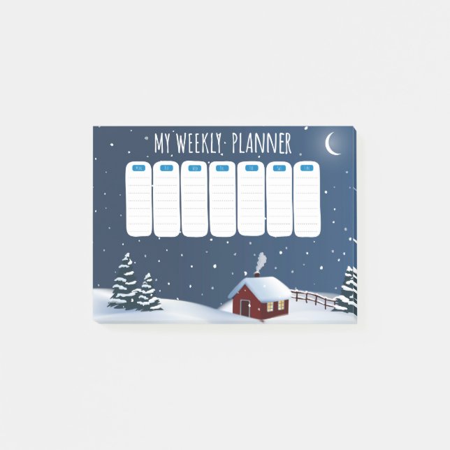 Notas Post-it® Winter Cabin Night Post-it® Notes  (Anverso)