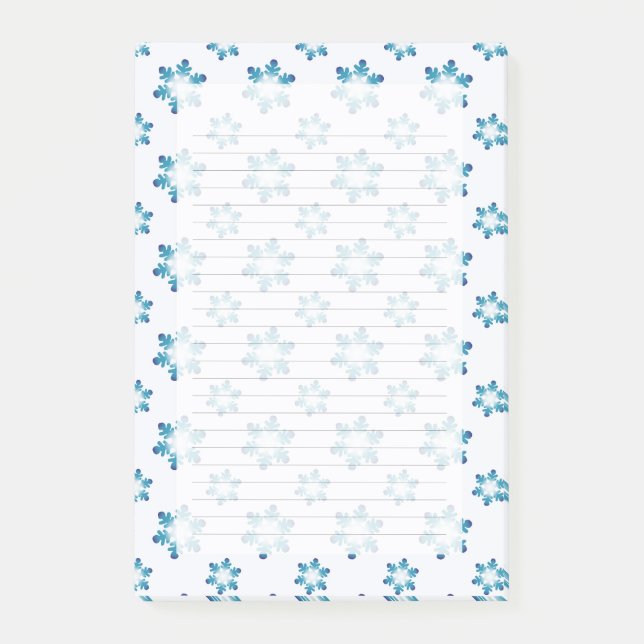 Notas Post-it® Winter Notepads with Snowflakes  (Anverso)