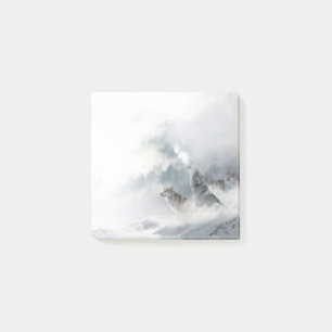 Notas Post-it® Winter Wolves Howling Post-it Notes