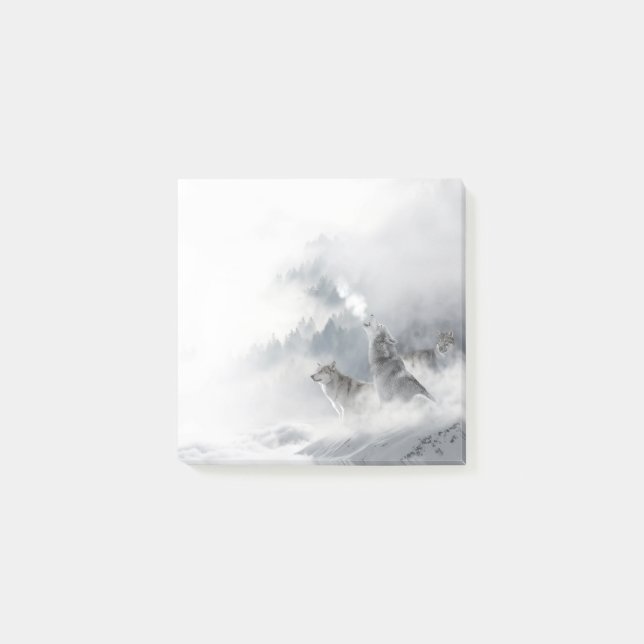 Notas Post-it® Winter Wolves Howling Post-it Notes (Anverso)