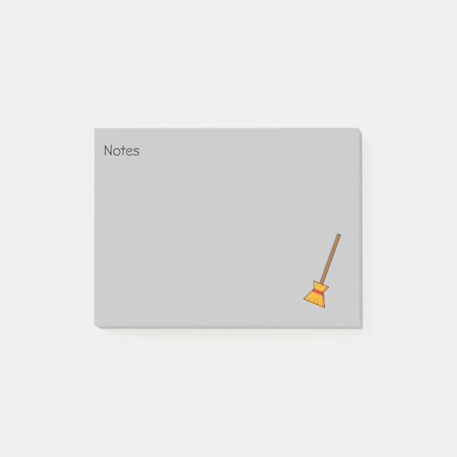 Notas Post-it® Witch Broom | Añadir texto (Anverso)