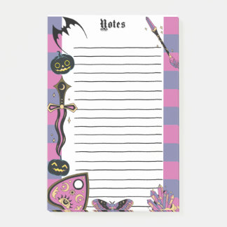 Notas Post-it® Witchy Gothic Spooky Notepad Halloween Memo Pad