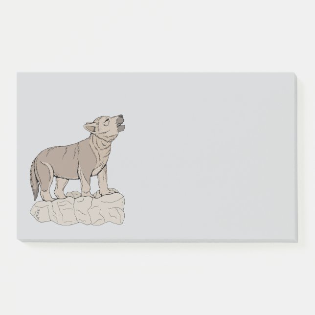 Notas Post-it® Wolf Pup Howling (Anverso)