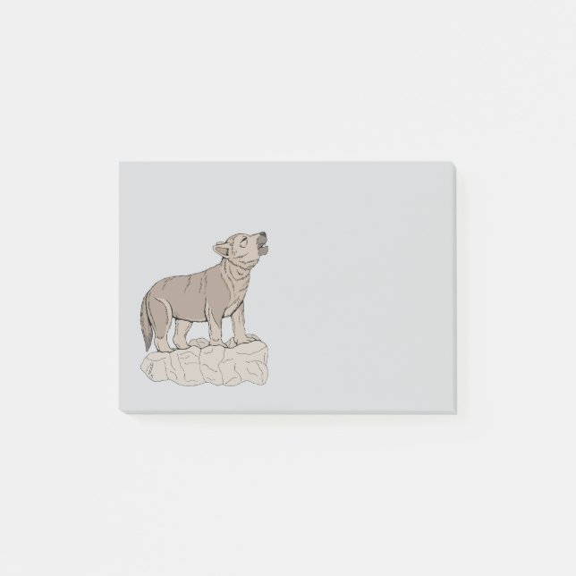 Notas Post-it® Wolf Pup Howling (Anverso)