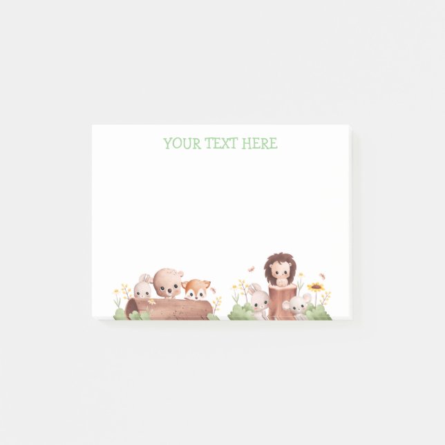 Notas Post-it® Woodland Animals Edible Post It Notes Happy Face (Anverso)