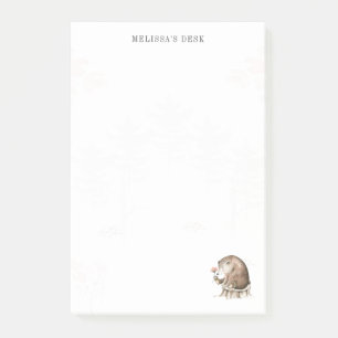 Notas Post-it® Woodland Bear Moderna Y Elegante Color De Agua