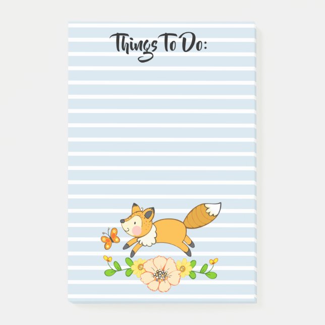 Notas Post-it® Woodland Fox Cosas Que Hacer (Anverso)