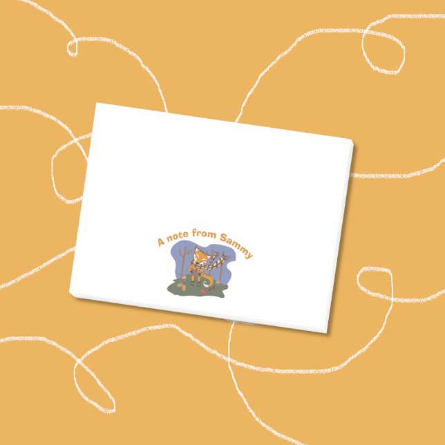 Notas Post-it® Woodland Fox Kid Post-it Notes (Cute sticky notes for kids with a cartoon fox . )