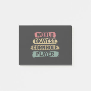 Notas Post-it® World Okayest Cornhole Player Funny Vintage Retro